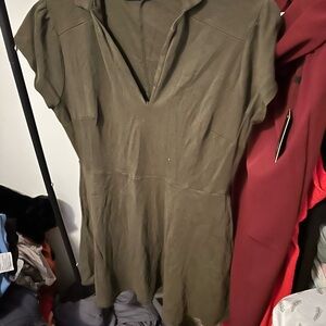 Olive Green Short Sleeve Dress
